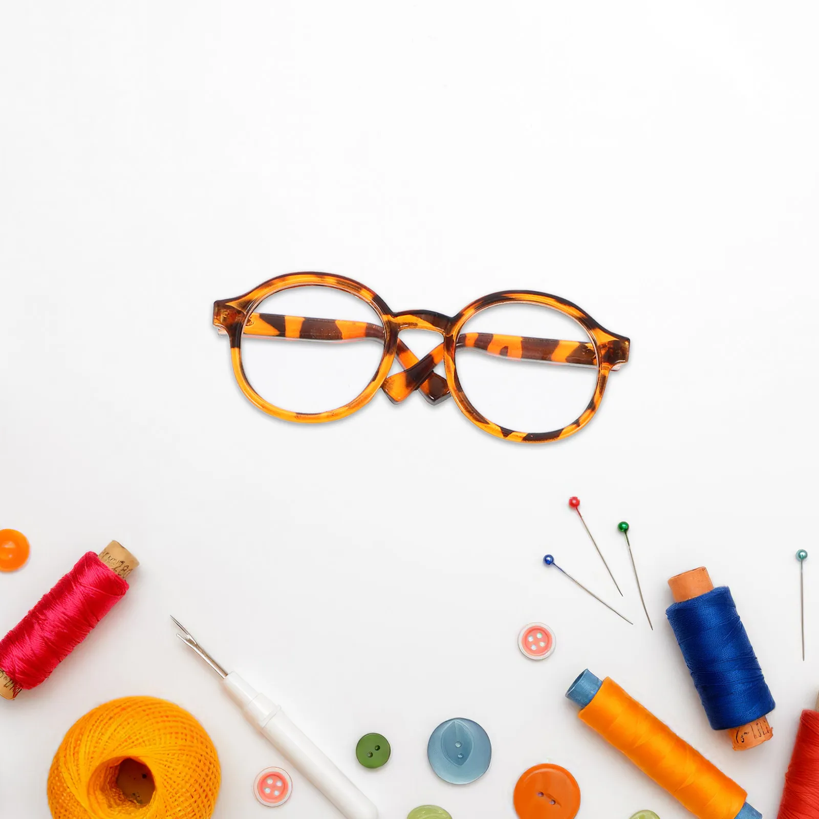 Miniature Dollhouse Sunglasses 4Pcs Plastic Eyeglasses Doll Accessories Pretend Play Nursery Decor view 4