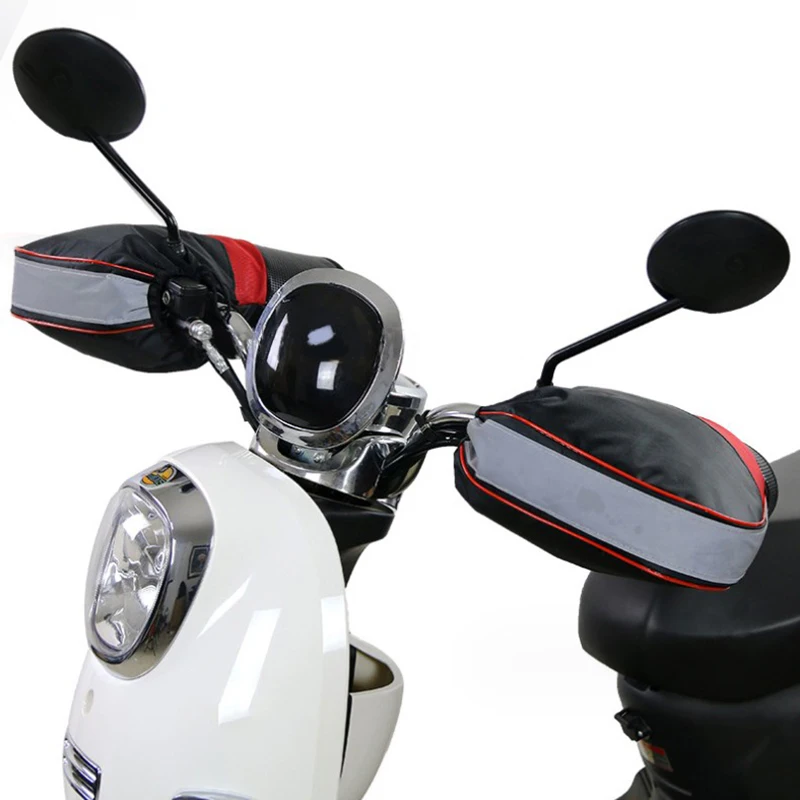 1 Pasang Sarung Setang Motor Pelindung Motor Skuter Tebal Hangat Pegangan Setang Sarung Tangan Tahan Hujan Penghangat Musim Dingin