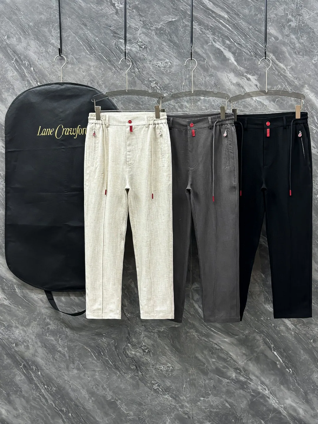 

Kiton летние простые и универсальные эластичные пояса с завязками на веревке, прямые льняные повседневные брюки