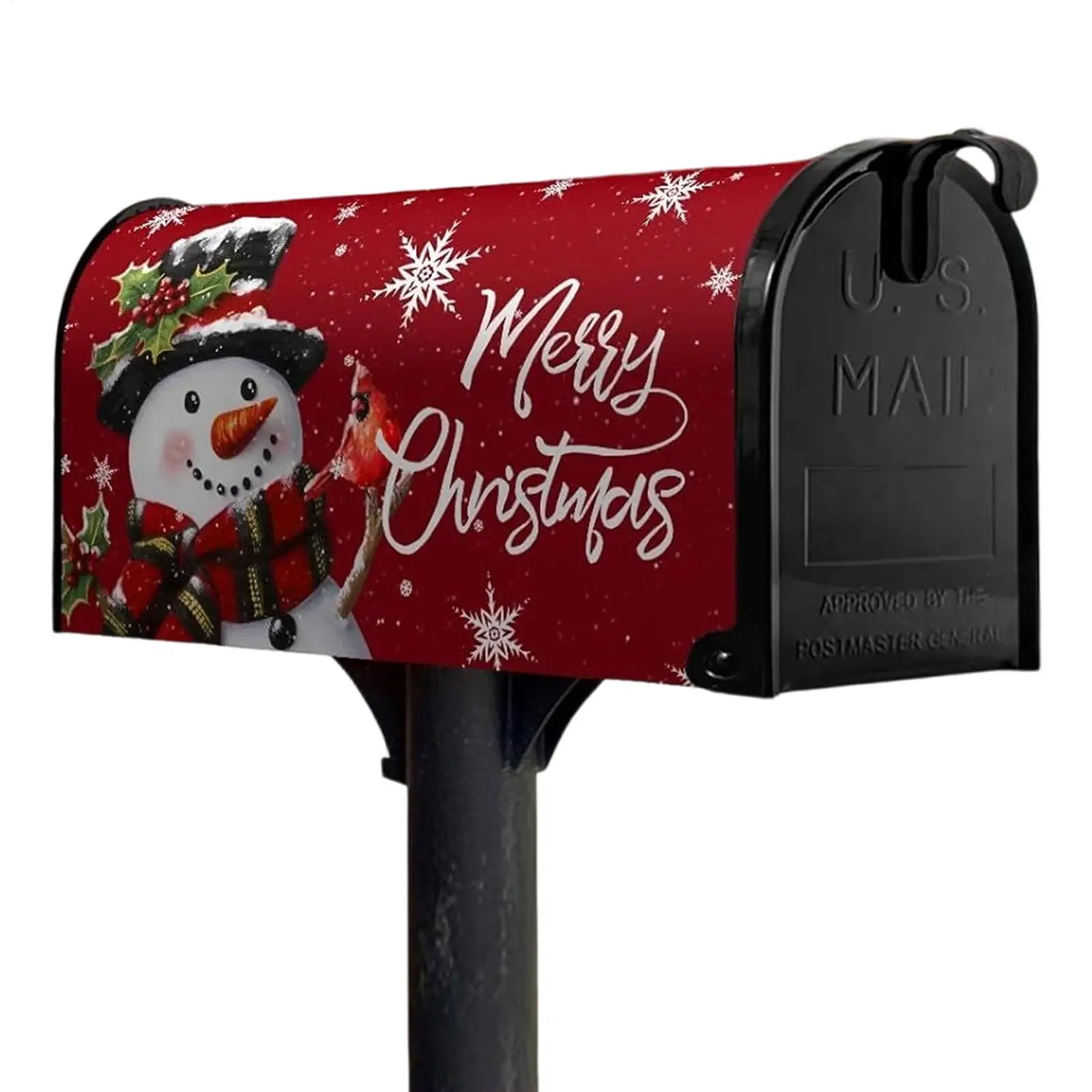 عيد الميلاد ثلج غطاء صندوق البريد 21X18 بوصة المغناطيسي الشتاء ندفة الثلج غطاء صندوق البريد عيد الميلاد آخر صندوق بريد يلتف للحديقة #5