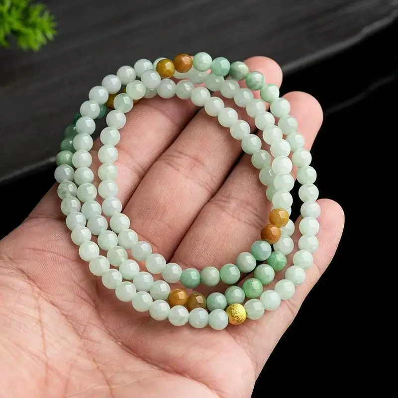 

6mm Natural Burma Jade Green round Beads Loose Gemstone for DIY Jewelry Making Necklace Bracelets Accessories
