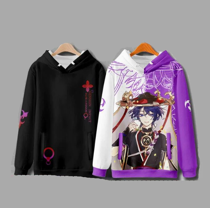 Spiel Genshin Auswirkungen Kunikuzushi Balladeer Wanderer Scaramouche Cosplay Kostüm 3D Druck Übergroßen Frauen/Männer Hoodie Sweatshirt