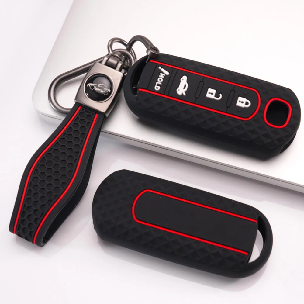 Protective Key Cover With Wrist Strap For Mazda 3 Axela 6 Atenza CX3 CX5 CX8 CX9 CX30 CX50 CX60 MX5 MX30 Anti Slip Dustproof