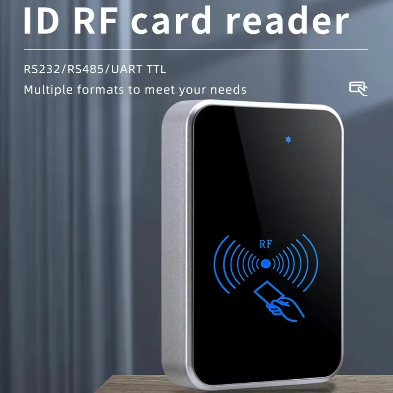 Access card reader head 125k Wiegand TTL waterproof ABS DC5-24V/RS485 card sliding RS232 serial port NFC access control system