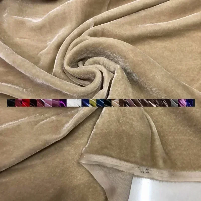 Solid Color Silk Velvet Clothing Fabric Rayon Material Spring Autumn for Dress Wholesale Cloth by the Meter for Sewing Diy