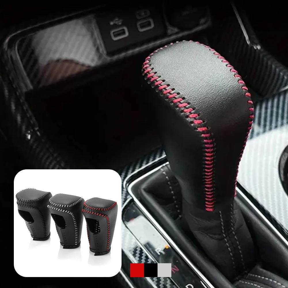 Car Leather Gear Shift Knob Console Cover For Honda CRV HR-V Civic Accord 2023 2024 Interior Accessories