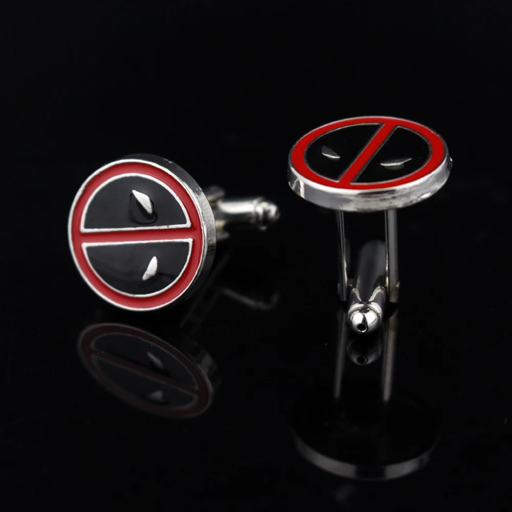 Deadpools Metal Enamel Cufflink, New Movie Figure Toys, Men's Fashion Jewelry Accessories, Boys Birthday Gifts