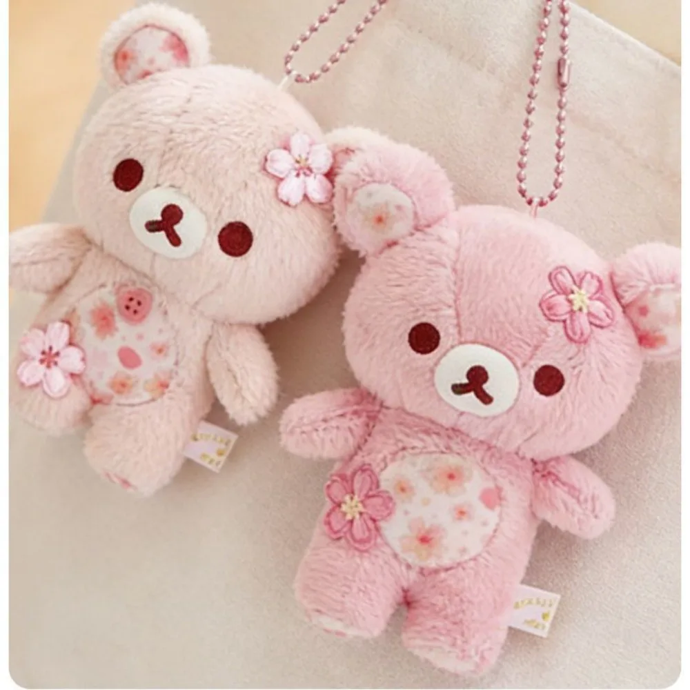 Jubiläums-Sonderedition Sakura Lazy Bear Cartoon Schlüsselanhänger Pfirsichrosa Sakura Bär Schlüsselanhänger Taschenzubehör – Detail 6