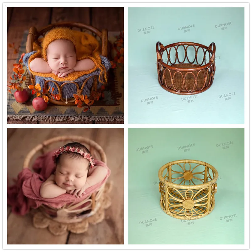 Newborn Photography Props  Basket  Bed Retro Chair Baby Bed Container Photography Pose Shooting Studio Accessories