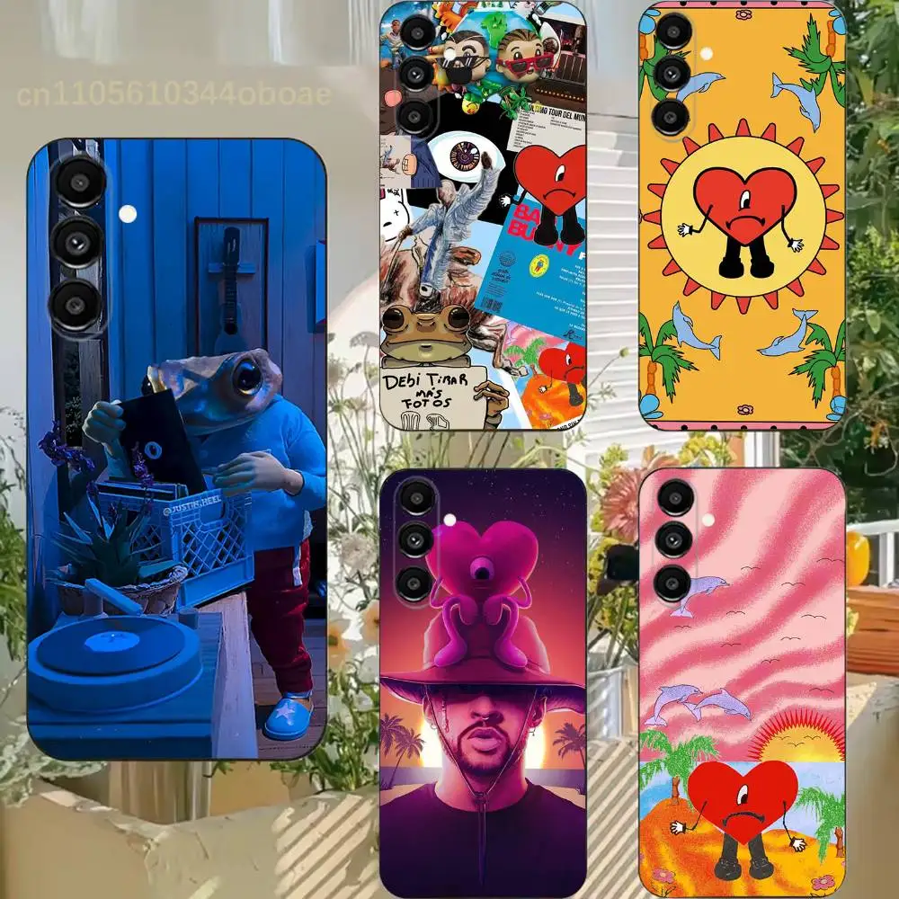 B-Bad BBunny Phone Case For Samsung S25,24,21,22,23,20,S30,Ultra,Plus,Fe,Lite,Note,5G Black Cover