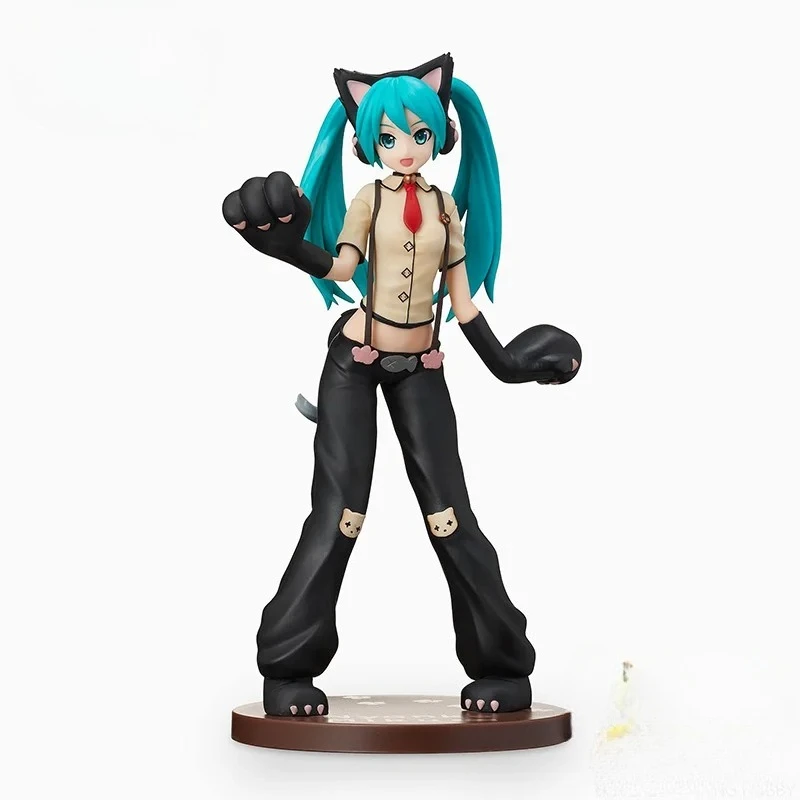 In Stock SPM VOCALOID Project DIVA Hatsune Miku Cat Desktop Cute Doll Ornaments Anime Action Figure Toy Model Collection