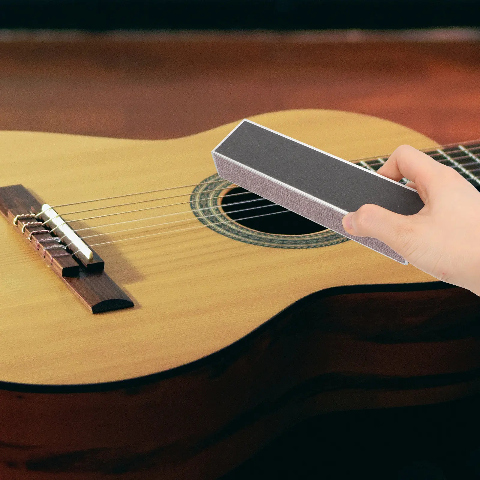 Compact Lightweight Guitar Fret Leveling Beam with 4 Different Grit Sandpaper Surfaces Guitar Sanding Tool for Fret Grinding