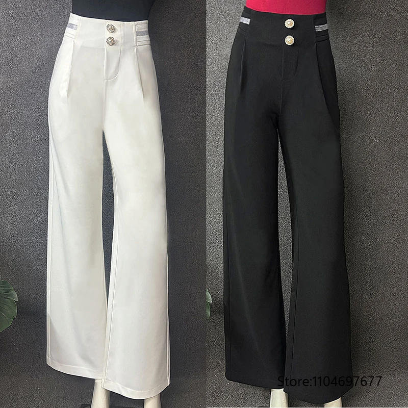 

Latin Dance Pants Summer Thin Elastic Casual Long Loose Trousers Women Practice Sumba Rumba Ballroom Modern Dance Costume