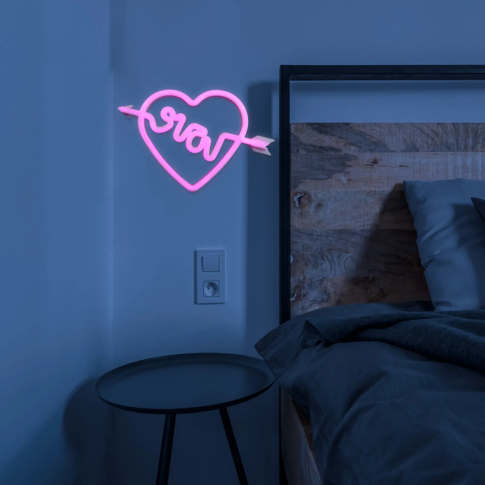 

Креативная неоновая вывеска в форме сердца с дизайном в виде любовных букв, мягкий теплый свет, декор для спальни и гостиной, светильник для вечеринки на День святого Валентина