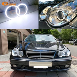 For Mercedes Benz C CLASS W203 C230 C320 C350 C55 C32 Day Light Ultra Bright COB Led Angel Eyes Kit Halo Rings