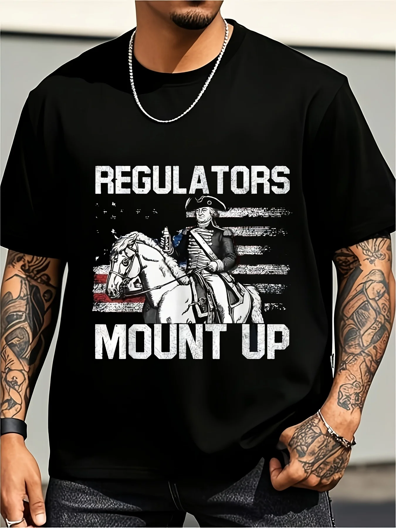 Regulators Unite Independence Day Fun T-Shirt Large Size Vintage Casual Round Neck Printed T-Shirt Unisex, Plus Size