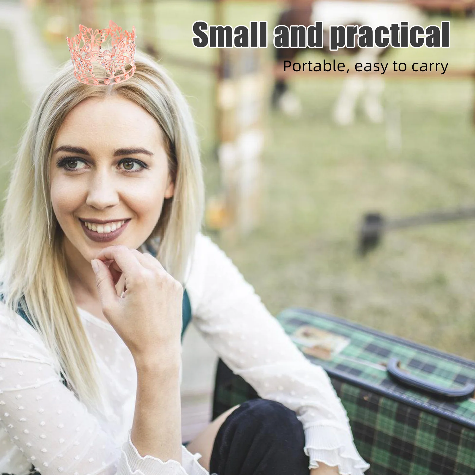 

Butterfly Crown Princess Rhinestone Small Hair Accessories Birthday Halloween Party Cosplay Dress Up Tiaras 's Crown