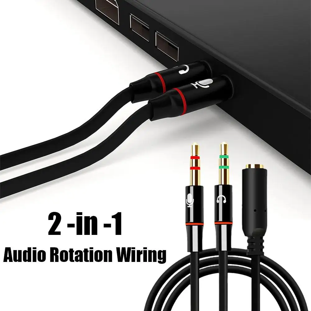 Y Splitter Headphone for Computer 3.5mm 1 Female to 2 Male 3.5mm Mic Audio Y Splitter Cable Headset to PC Adapter AUX Cable