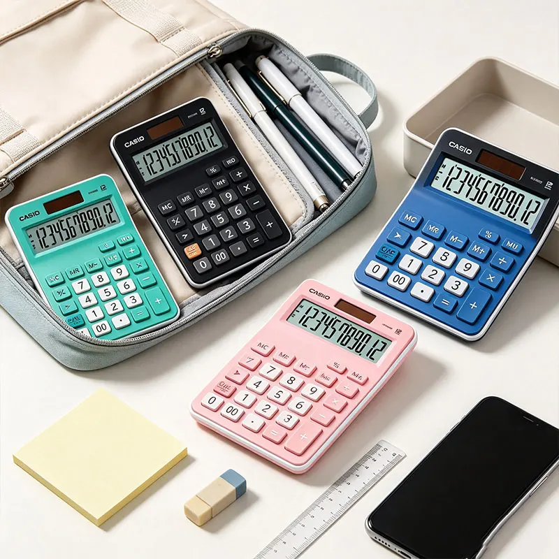 Casio MX-120B/fx-82ES PLUS/AX-120B Business Luxury Calculator - Metallic Finish - Corporate Front Desk Reception Office view 2