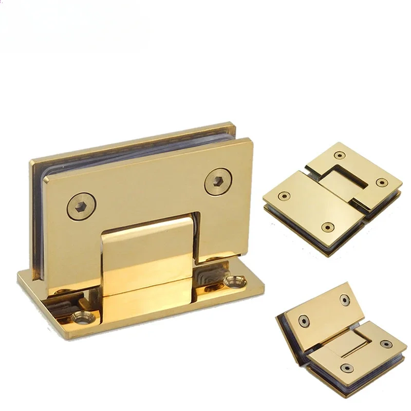 Mirror brushed surface luxury golden bathroom folder hinge 304 stainless steel  diamond-type shower glass Hinges clamp