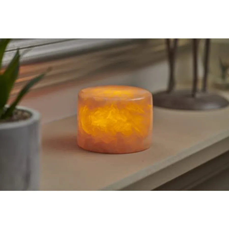 Marble Rock Salt Effect Style LED Mood Light Glow Warm White Lamp with Timer Function Perfect for Bedroom, Lounge or Office - T