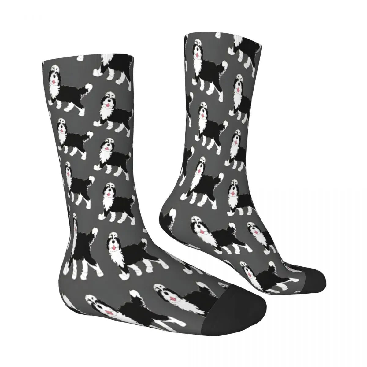 Black And White Bernedoodle Dogs Socks Male Mens Women Autumn Stockings Hip Hop