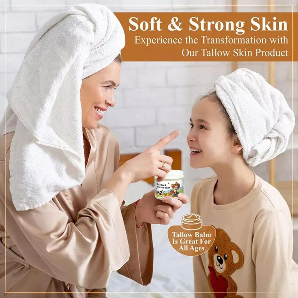 Balsamo per il viso al manzo montata Tallow e miele Idratante per la pelle Assorbimento rapido Erba Fed Crema per il viso organica con finitura erba Lozione per il corpo