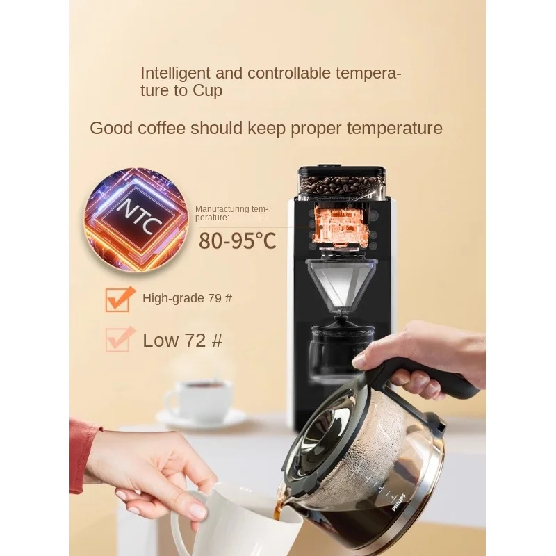 American Coffee Maker Household Automatic Small Integrated Machine with Grinding