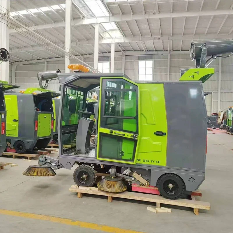 Industrial Ride On Road Sweeper Big Size Driving Street Cleaning Machine Floor Sweeper Electric Sweeping Car