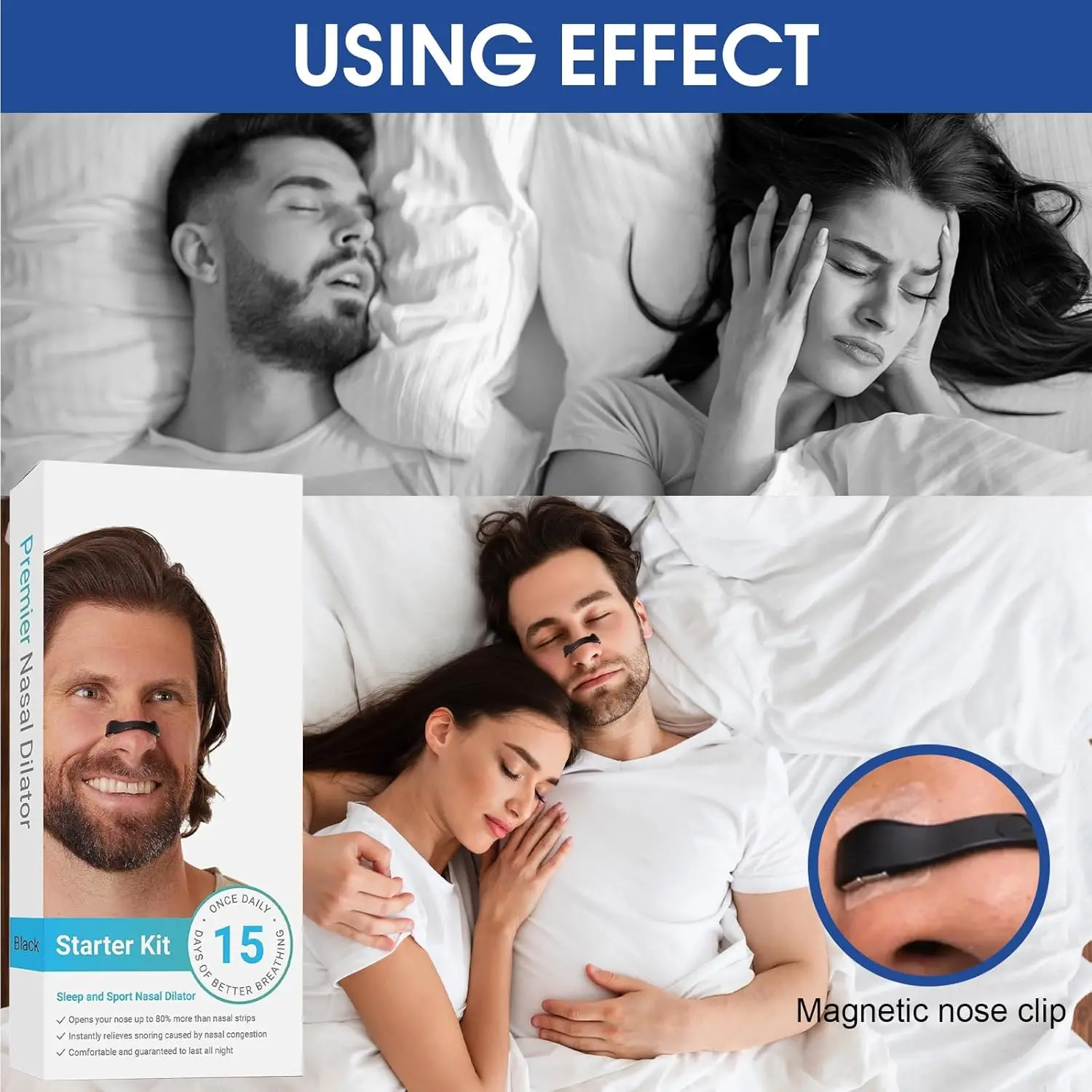 15/30Pairs Nasal Breathing Dilators Kits Anti Snoring Magnetic Nasal Strips Increase Air IntakeImprove Sleeping Reduce Snoring