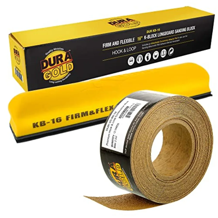 

Pro Series 16" K-Block Sander Firm and Flex Longboard Hand Sanding Block Pad with Hook and Loop Backing and PSA Adapter Pad and