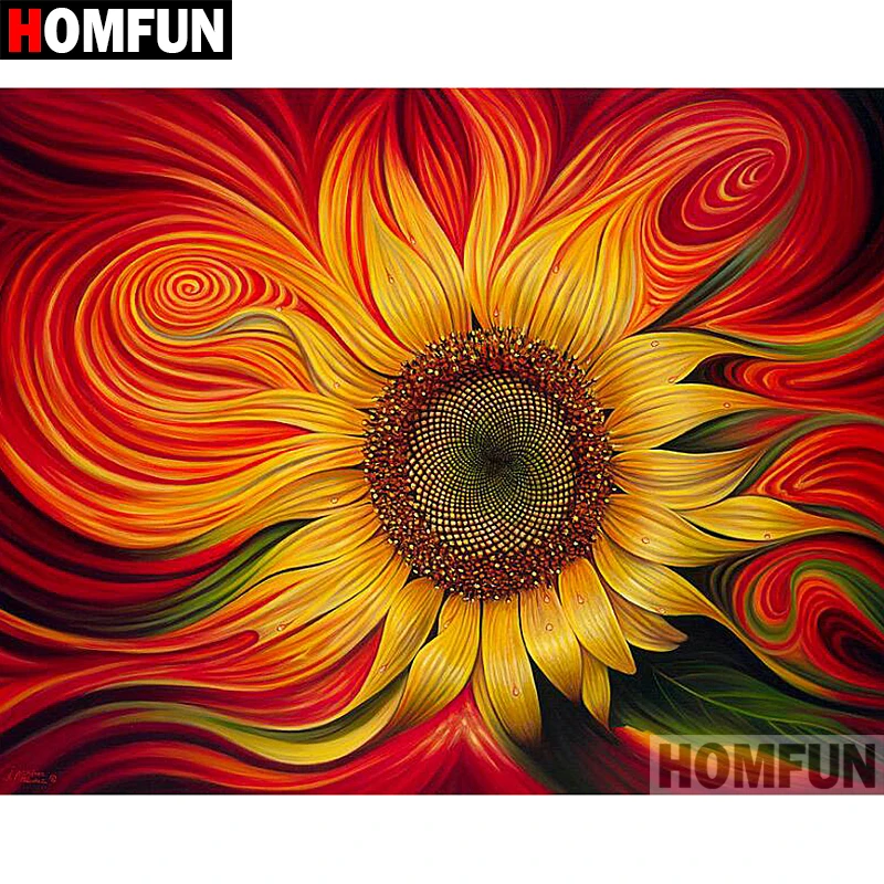 

HOMFUN 5D DIY Diamond Painting Full Square/Round Drill "Sunflower flower" 3D Embroidery Cross Stitch gift Home Decor A02135