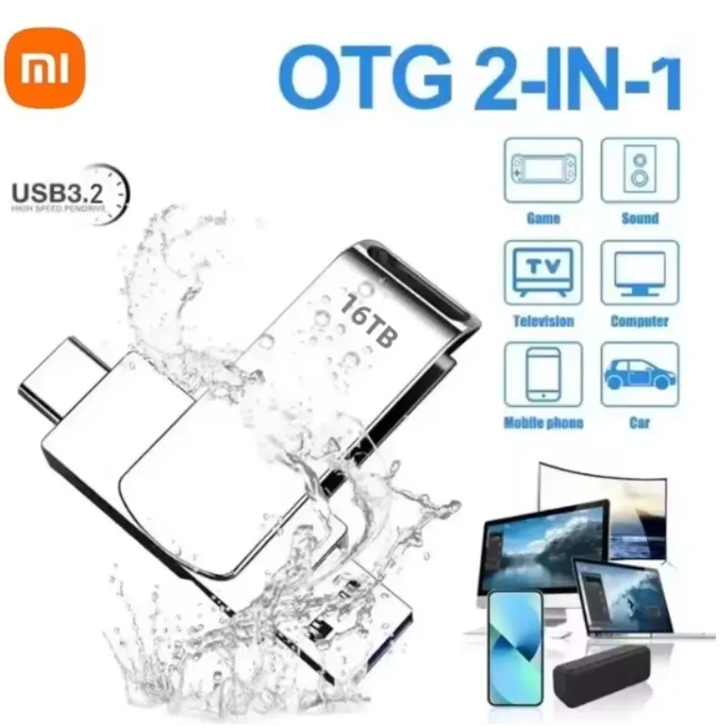 Xiaomi 16 تيرا بايت USB 3.2 محرك فلاش 2 تيرا بايت 1 تيرا بايت 4 تيرا بايت نقل عالي السرعة بطاقة الذاكرة المعدنية PENDRIVE القلم بطاقة السائق فلاش فلاش الكمبيوتر #4