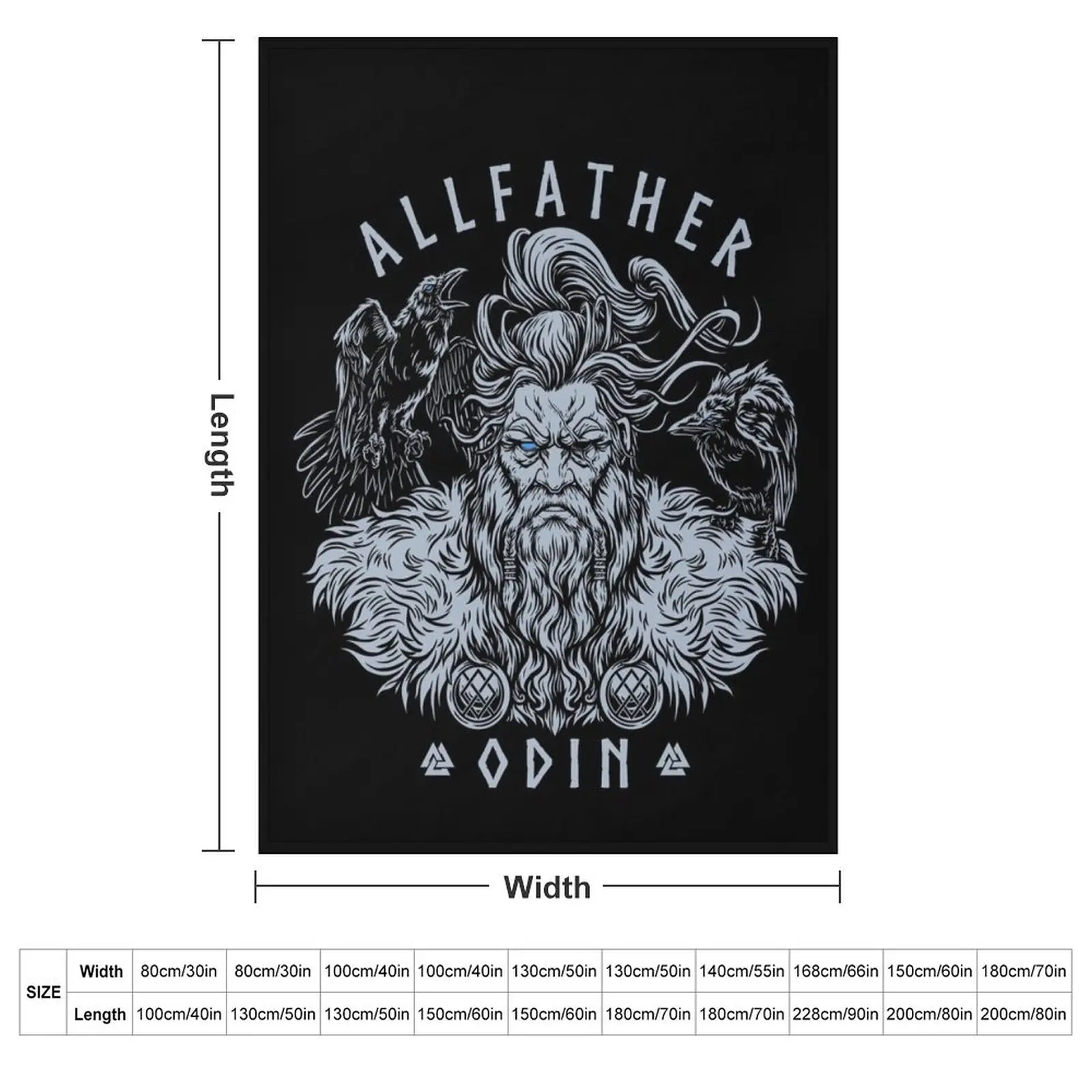 Norse Mythology Viking Allfather Odin Huginn Muninn Valknut Throw Blanket Blankets For Baby Thin Soft Beds Travel Blankets