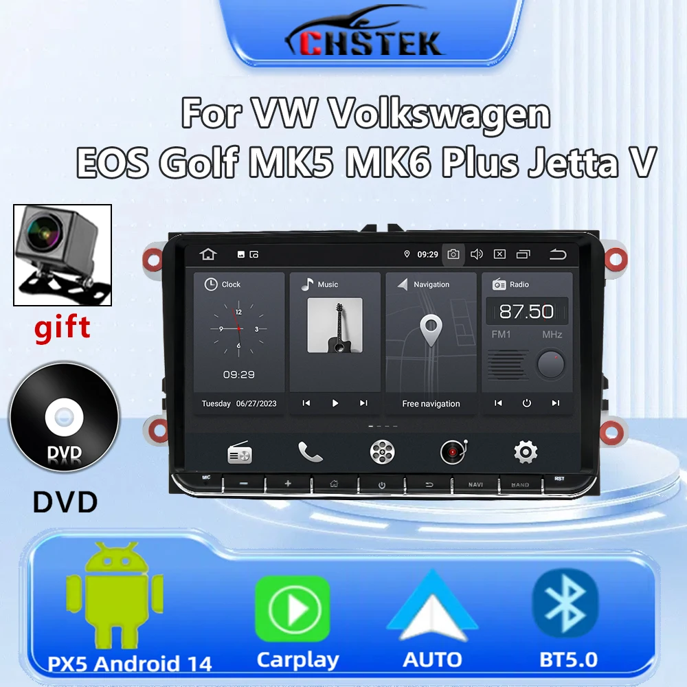 

Car Radio Android Auto CarPlay Navigation player Stereo For VW Volkswagen EOS Golf MK5 MK6 Plus Jetta V WIFI Multimedia Stereo
