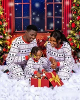New Christmas Allover Print Family Pyjamas Mother Father Kids Matching Outfits Soft Loose 2 Pieces Suit Sleepwear Xmas Look Pjs 3