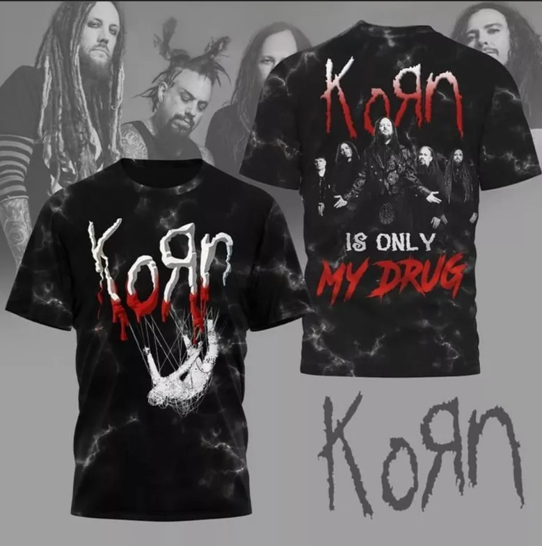 

Rock Korn Graphic T-Shirt Male 3D Print Men Women Hip Hip Trend Short Sleeve Tee Y2k Top Oversized Streetwear Cosplay tshirt