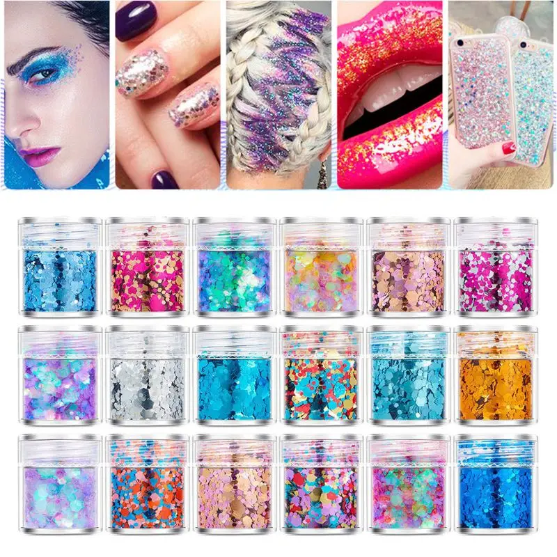 18 Bottles Resin Shinning Filling Glitter Powder UV Epoxy Resin Fillier Dropship