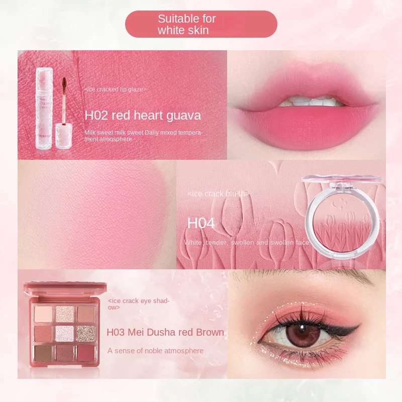 HOLD LIVE Ombretto Blush Lip Glaze Set Confezione regalo Kit trucco tavolozza ombretto verde blu opaco