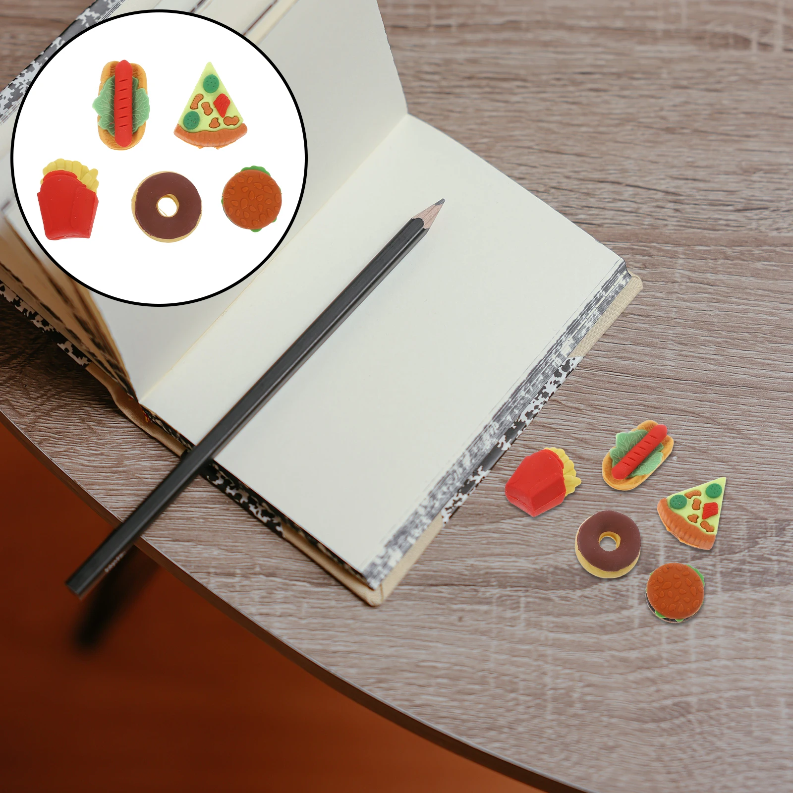 

50 Pcs Simulated Hamburger Eraser Cute School Supplies Erasers for Kids Tpr Toys