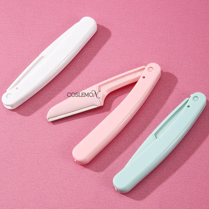 3pcs Fold Eyebrow Trimmer Set with Box  Hair Remover Ladies Face Shaver Anti-Scratch Razor Blade for Women Makeup Cosmetic Tools