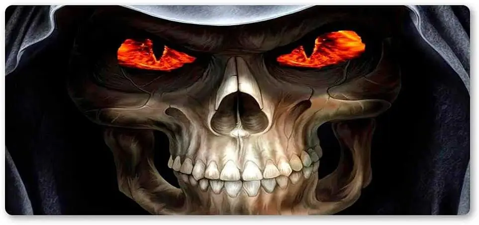 Mouse Pad de borracha com superfície lisa, Red Flame Mouse Pad, Red Skull Mousepad, Office Work e Laptop, XXL, 800x300mm