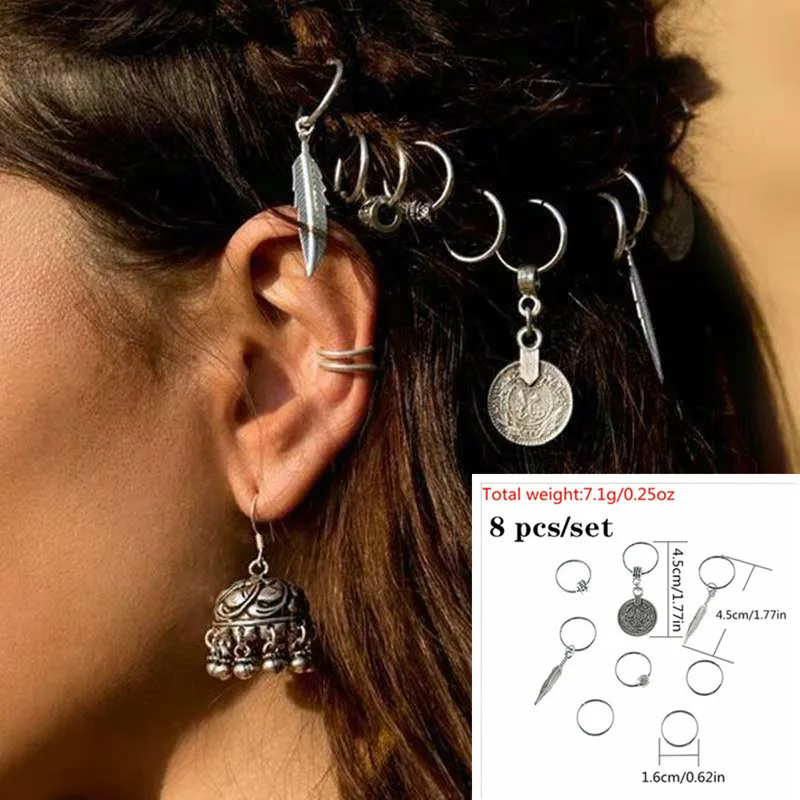 Hair Braiding Tool Hairpins Star Bell Snake Hair Rings Headwear Braids Styling Women Girls Party Cool Accessories Christmas Gift