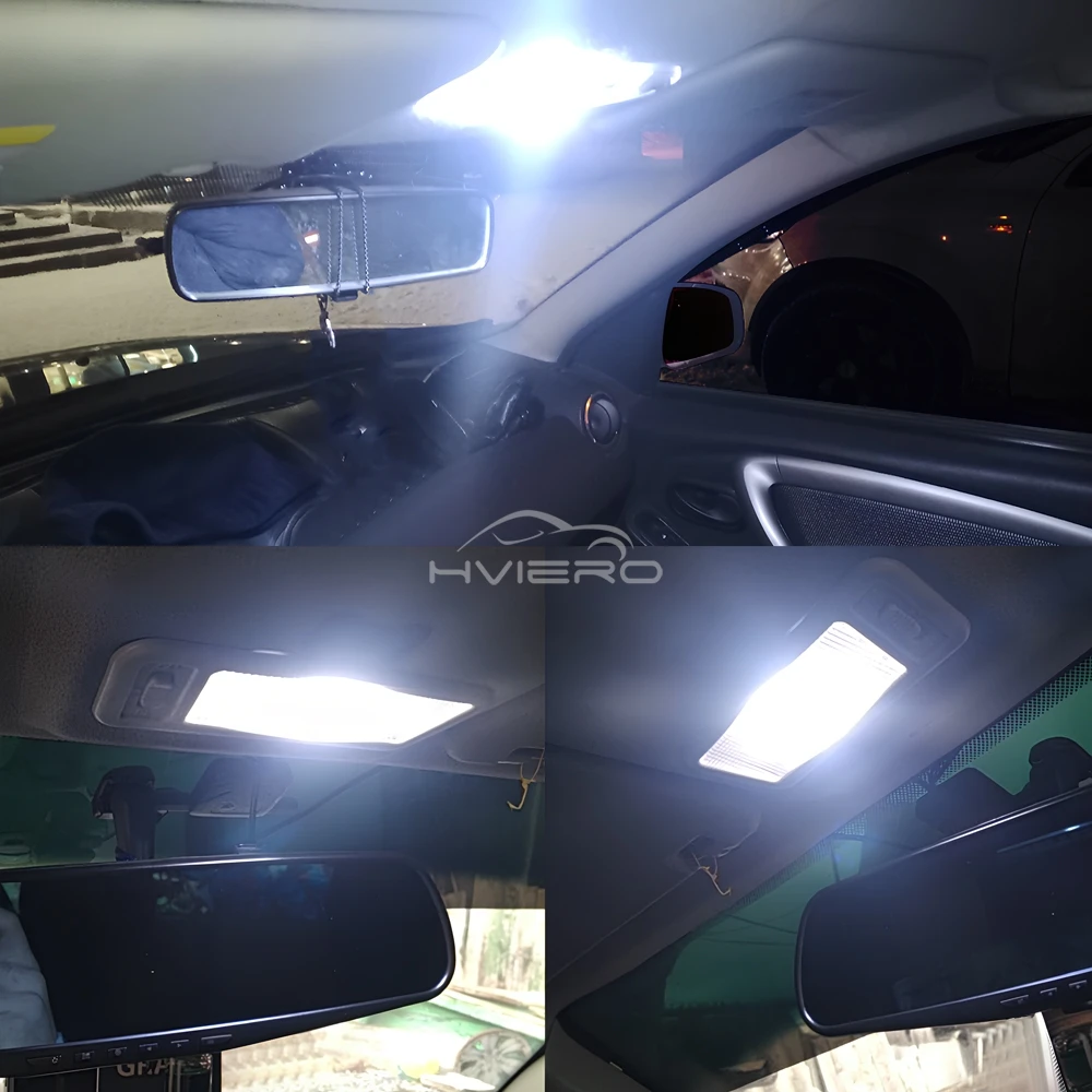 2X T10 W5W Auto COB LED Wewnętrzne światło do czytania kopułkowe ultra jasne 16/24/36/48SMD Białe żarówki samochodowe do drzwi bagażnika Lampa obrysowa