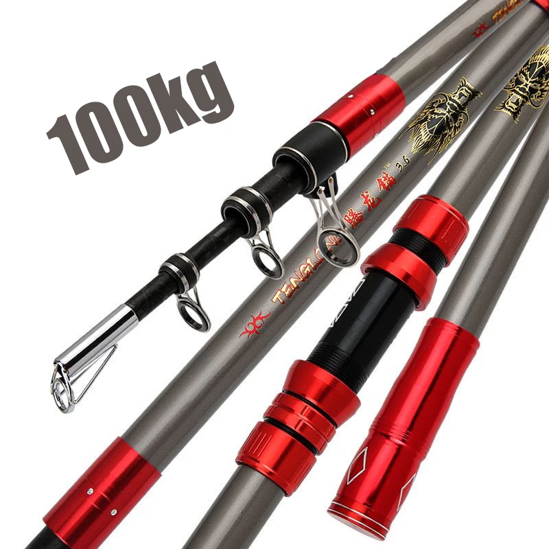 

100kg above Superhard Long Distance Throwing shot Rod 2.7-4.5M Carbon Fishing Rod Telescopic Sea Boat High Quality Fishing Rods