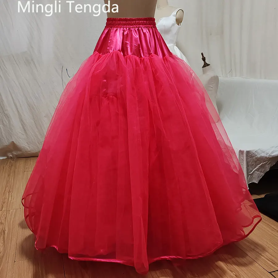 

Mingli Tengda Real Image Tiered Tulle Tutu Skirt Big Hem Support Petticoat Elastic Waist Circumference Custom Black Underskirt