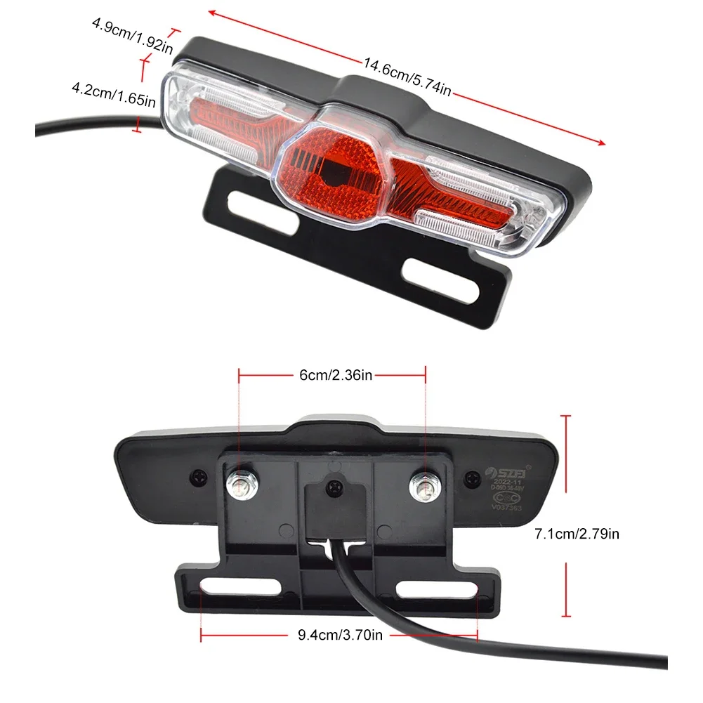 Set di luci posteriori per freno anteriore per bici elettrica a LED 24/36/48V Lampada per portabici con interruttore per fari clacson Accessori per