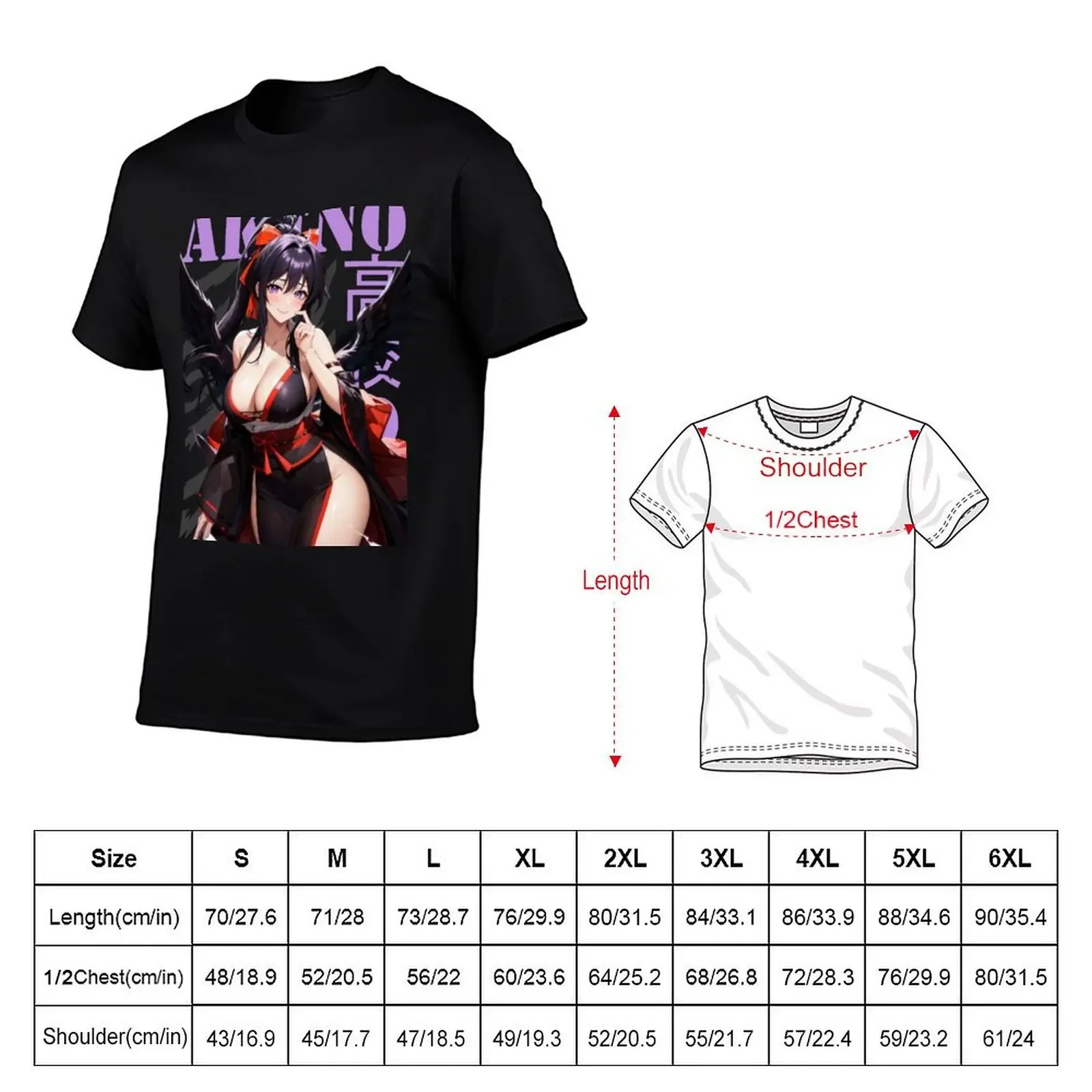 Akeno Himejima T-Shirt boys animal print anime clothes plus size clothes sweat mens tall t shirts