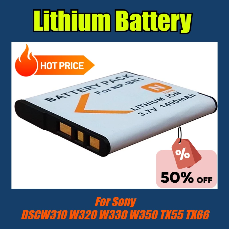 

3.7V 1400mAh Digital Cameras Lithium Battery for Sony DSCW310 W320 W330 W350 TX55 TX66
