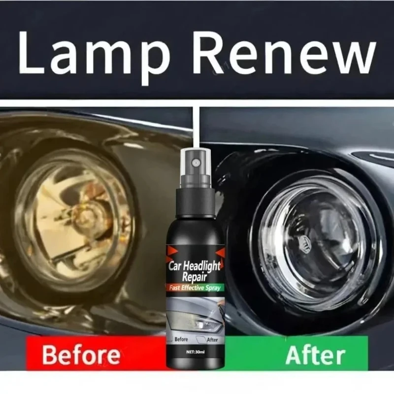 Car Headlight Lens Restoration Polisher Scratch Remover Cleaning Solution, Oxidation Remover Headlamp Polish Liquid for Clear